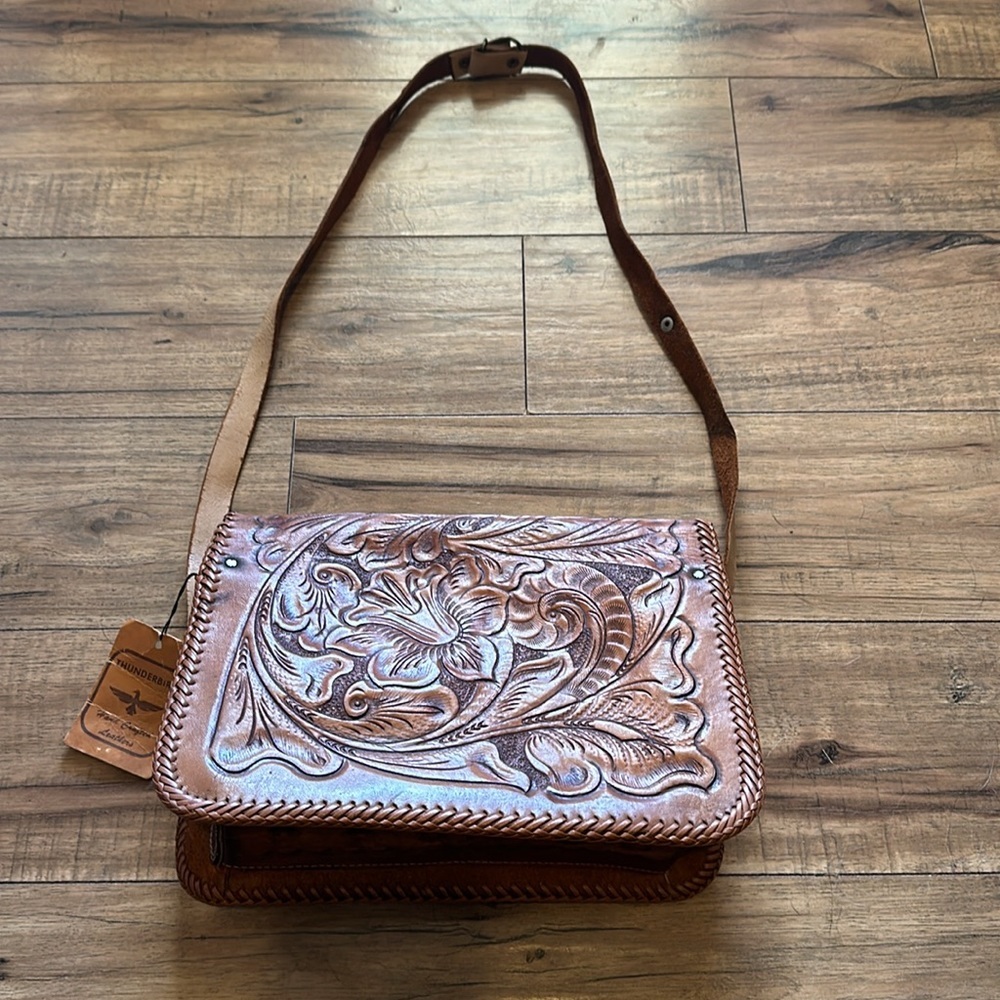 Thunderbird VINTAGE Hand Tooled Western Bag NWT - Picture 9 of 15